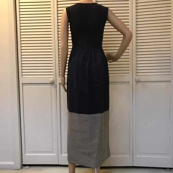 Steven Alan Colorblock Silk & Linen Blend Maxi Dress SP - Picture 6 of 12